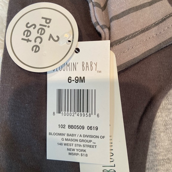 Boys Brown & Tan 2 piece,long sleeve onesie with matching pants, sz 6-9 months - Picture 6 of 7